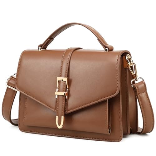 Travistar Cross Body Bag Handbag for Women - Small Crossbody Bags Purse Leather Top-handle Hand Bag Trendy Shoulder Purse Satchel Purses, Brown