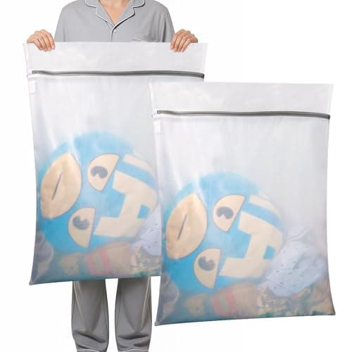 GOGOODA 2 Pack Extra Large Mesh Laundry Bags, 60 x 80cm Fine Mesh Wash Bags for Large Items, Durable Zipper Laundry Bags for Pillows, Stuffed Animals, Pet Bedding & Blankets