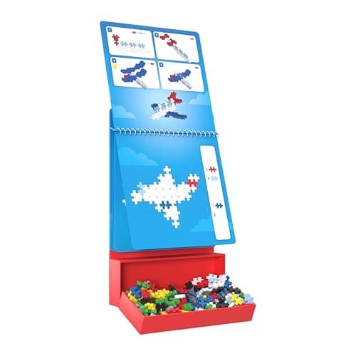 Plus Plus Travel Toys - Building Blocks Puzzle Play, Ideal Train, Car, or Plane Activities for Kids, 12 Pages with 125 Pieces in Attached Storage, Girls and Boys Toys Age 5 Plus - Transportation — view 3