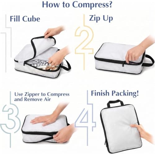 Barn Swallow In Graphite Print 4 Set Compression Packing Cubes For Suitcases,Expandable Storage Bags Organizers — view 5