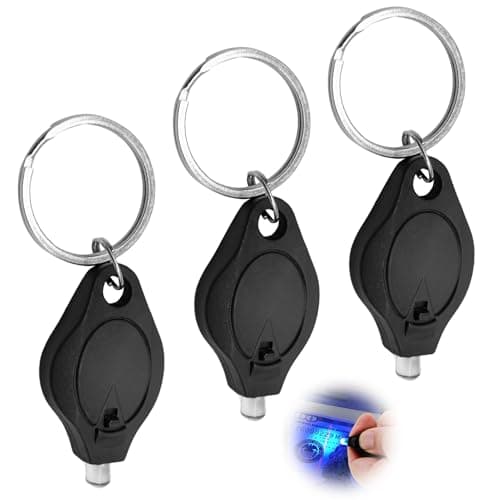 Fascetta 3PCS Note Checker Blacklight Mini LED Keychain Torches Flashlight