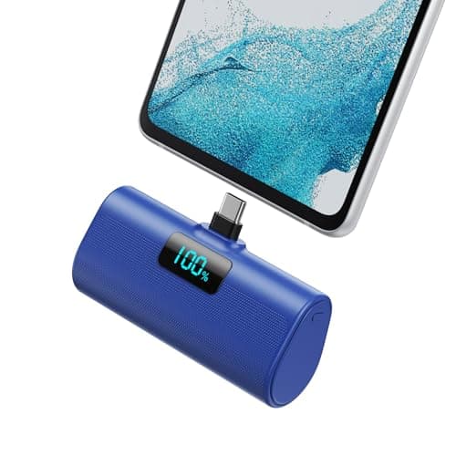 Power Bank Portable Charger for iPhone, Upgraded 5200mAh PD USB C Fast Charging Battery Pack, Ultra-Compact Powerbank Compatible with iPhone 17/16/15 Series, Samsung S25/24 Series, Huawei etc-Blue