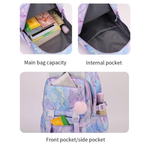 Black Backpack Girls Plaid School Rucksack with Plush Lightweight School Bag with Zip Side Pocket Cute Travel Rucksack Aesthetic Backpack Large Capacity Y2k Casual Laptop Backpacks Preppy Daypack Age8 — view 6