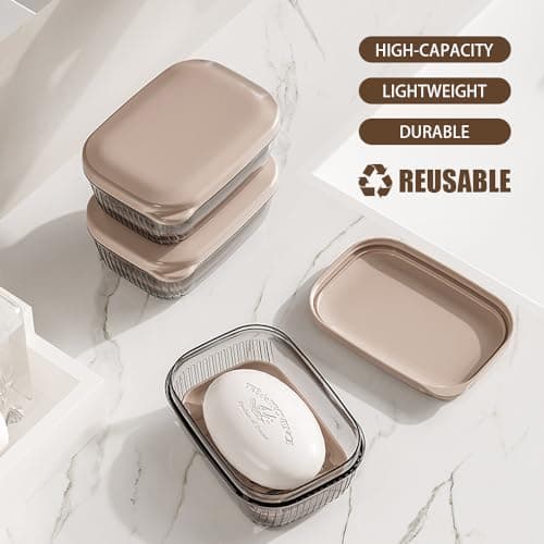 Travel Soap Case,Soap Holder,Soap Box with Lid Portable Soap Case,Sealed With Cover, Waterproof and Moisture-Proof for Traveling, Camping, Outdoor, Gym, Bathroom — view 5