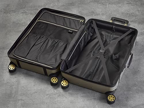 Rock Vintage Small 32L Hard Shell Suitcase - Gold — view 4
