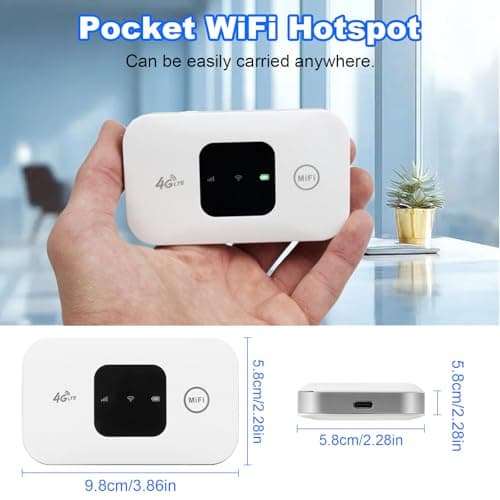 Portable WiFi Travel Router with SIM Card Slot, Plug & Play, Pocket 4G Mobile Router Hotspot, High Global Compatibility, Mobile WiFi Hotspot Dongle Connects Up to 10 Devices MINI Hotspot Modem — view 6