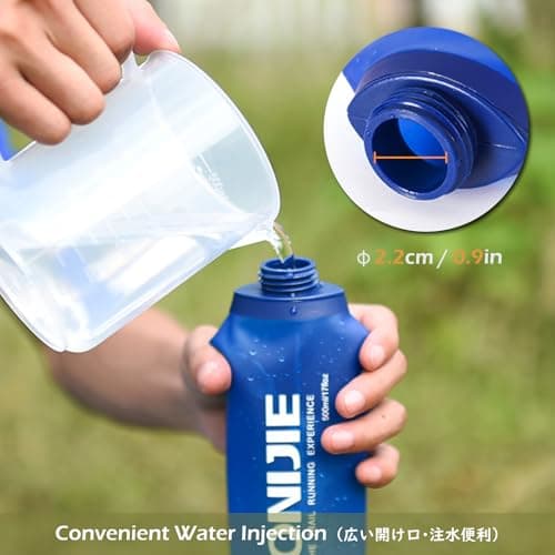 TRIWONDER Soft Flask TPU Foldable Running Water Bottle BPA-Free Collapsible Hydration Flask for Hydration Pack, Ideal for Marathon, Cycling, Hiking, Climbing (500ml/16.9oz - Pack of 2) — view 4