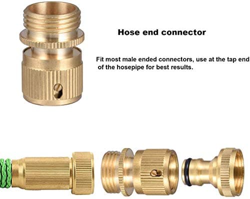 Brass Garden Tap Adaptors Hose Expandable Stretch Fittings Tap Connectors 1/2 Inch and 3/4 Inch Female Threaded Faucet Adapter 3/4" Thread Adapter — view 6