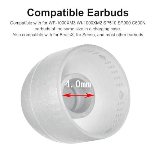Sunydog Replacement Ear Tips Silicone Comfortable Noise Cancelling for Everyday Use 8 Pack 4 Sizes 4.0‑5.5mm — view 5
