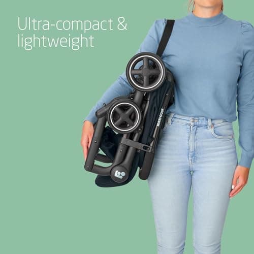 Maxi-Cosi Lara2 Pushchair, 0-4 Years, 0-22 kg, Baby Stroller, Lightweight & Compact Stroller, 3 Recline Positions, Lie-Flat position, Automatic Fold, Shoulder Strap, Rain Cover, Essential Graphite — view 2