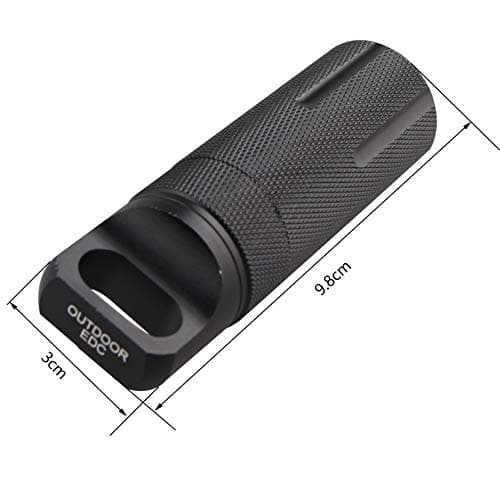Jopto Military Grade Air-Tight EDC Accessory Case Waterproof Pill Fob Medicine Capsule Seal Bottle Keychain Outdoor Survival Storage Equipment Metal Aluminum Container Holder Dry Box Emergency Tool — view 5