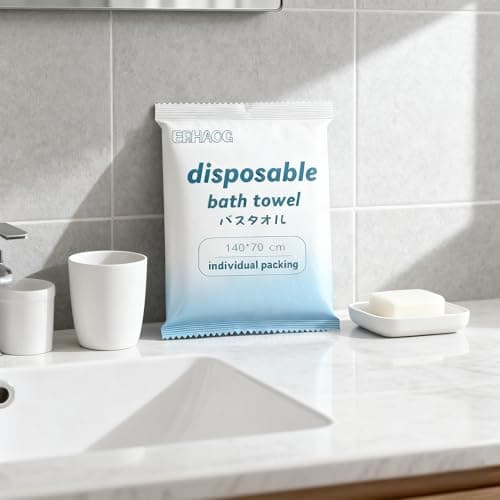 ERHAOG Disposable Bath Towels, 6/10/25 Pcs Large Travel Towel 55 * 28 in, Compressed Portable Washcloths for Beach Shower Hiking Swim Hotel Camping - Travel Essentials — view 6