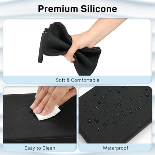 MoKo 6-7 Inch Silicone Clutch Sleeve for Kindles & E-Readers, Multi-Purpose Bag with Accessory Pouch Fits 7" Paperwhite/Colorsoft & 6.8" Paperwhite, 6" Kindles, Kobos, Nook, iPad Mini 6, Black — view 4