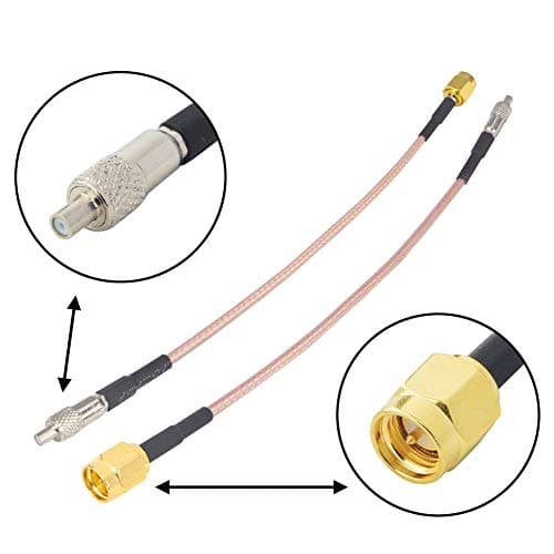 Boobrie SMA Male to TS9 Female Adapter Cable 15CM TS9 Female to SMA Male RG316 Coaxial Cable Low Loss Antenna Cable for 3G 4G LTE Hotspot Router WiFi Pack of 2 — view 2