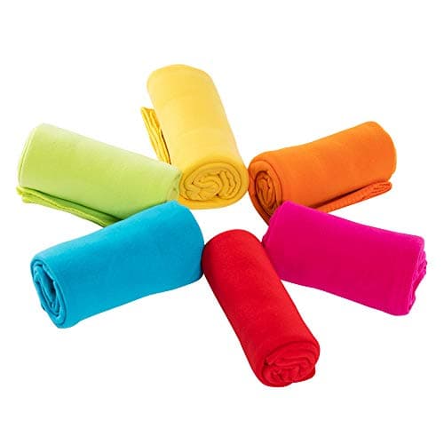 Fleece Blanket Throw 6 Pack Soft Kid Blanket Cozy Lightweight for Couch Bed Travel Throw Blanket Bulk Pet Blanket Warm Blanket Fleece Fabric Picnic Garden Solid for Home Sofa 125 X 150 CM Assorted