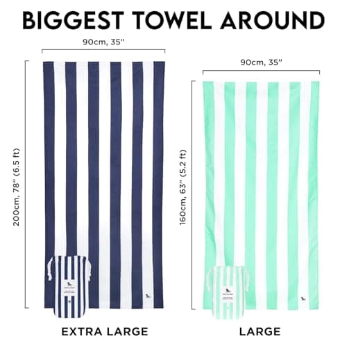 Dock & Bay Beach Towel - Quick Dry, Sand Free - Compact, Lightweight - 100% Recycled - Includes Bag - Cabana - Kamari Charcoal - Extra Large (200x90cm, 78x35") — view 6