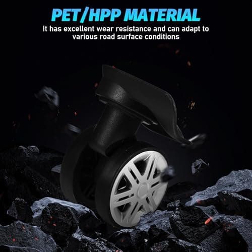 TOVINANNA 4 Pcs Replacement Luggage Wheels Black Double Row Swivel — view 3
