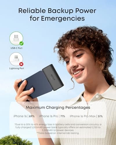Anker Nano Power Bank,5,000mAh Portable Charger, Built-In USB-C Connector — view 6
