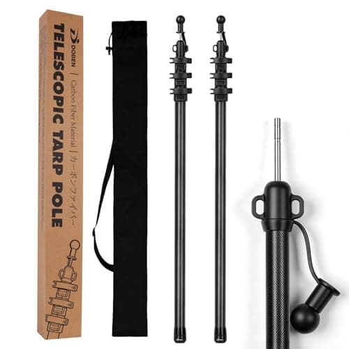 Tent Poles Carbon Fiber, Telescoping Tarp Poles 2.6m, Ultra Light & Super Strong Carbon Fiber Telescoping Tent Poles for Camping Tarp Awning Canopy Porch Sun Sails