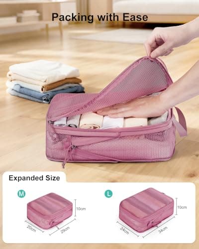 ECOHUB 4 Piece Compression Packing Cubes, Recycled Tear-Resistant Mesh — view 2