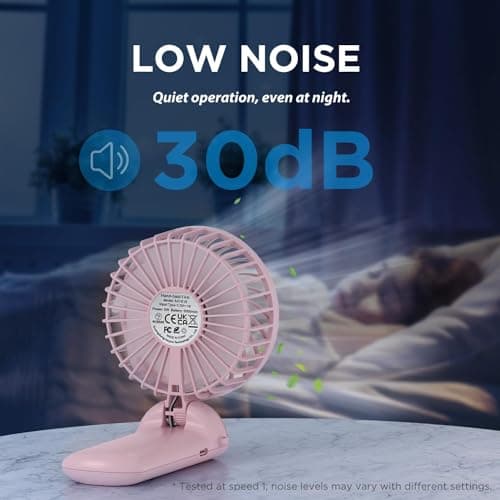 Lepwings Handheld Fan Rechargeable 2 Pack, Foldable Portable Mini Fan with 4 Speeds, USB-C Battery Operated Personal Desk Fan, Lightweight Cooling Fan for Travel, Office, Home and Outdoor Use-Black — view 6