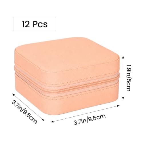 GoDyna 12 Pack Travel Jewelry Box PU Leather Organizer Portable Case Pink — view 5