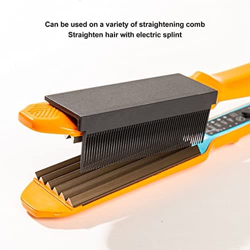 Carbon Fiber Hair Comb for Straightening and Styling - Hairdressing Attachment for Electric Straightener (Black) — view 5