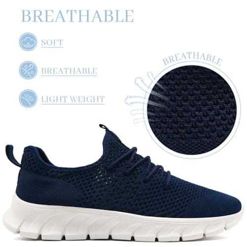 Trainers for Men Women Running Shoes Slip On Gym Sports Navy Size 9 UK — view 3