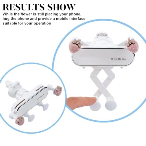 DELORIGIN Pink Strawberry Car Phone Holder Universal Auto Smartphone Holder — view 3