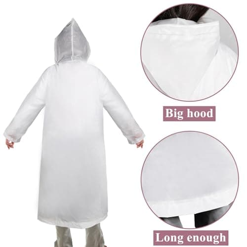 Cididu 12 Pack Rain Ponchos for Adults, Reusable Raincoat with Drawstring Hood, Portable EVA Rain Jackets for Women Men, Waterproof Long Rain Cape, Emergency Poncho for Travel Camping Hiking Outdoor — view 6
