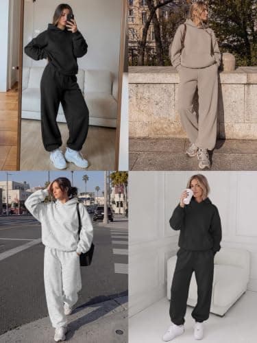 LILLUSORY Womens 2 Piece Tracksuits Full Lounge Wear Sets UK Black S — view 5