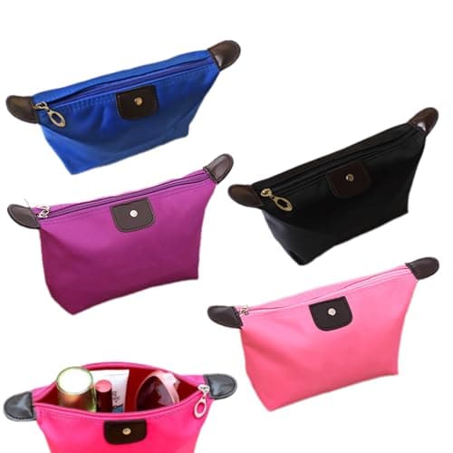 4pcs Kids Toiletry Wash Bag Travel Solid Color Waterproof Dumpling Shape Make Up Organisers Convenient Women Girls