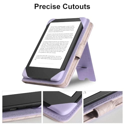 HoYiXi Universal Case For 6 inch eReader,Compatible with Kindle/Kobo Clara HD/Kobo Clara 2E/Paperwhite/PocketBook/Tolino eReader,with HandStrap/Kickstand, Cover Case for 6'' eReaders,Purple — view 5