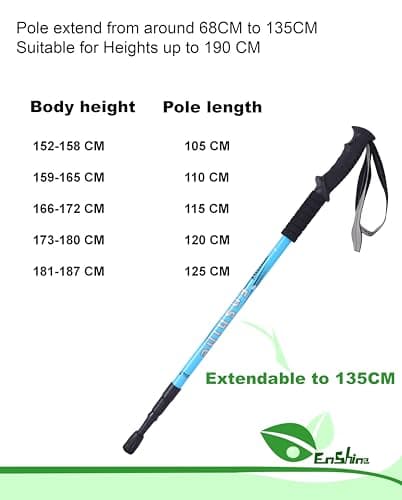 2 X Hikehobby® Antishock With Handle Trekking Walking Hiking Stick Pole (yellow) — view 3