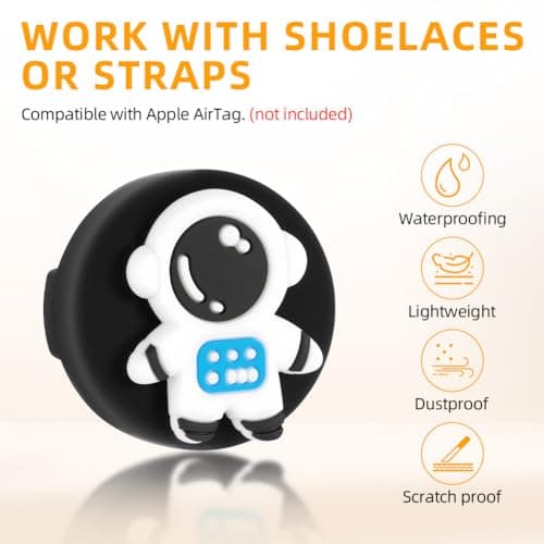 AXFEE 2Pack Air-Tag Holder For Kids Shoelaces with 4 Black Shoe Flower — view 2