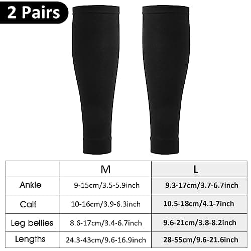 4Packs Calf Compression Sleeves Replacement for Men & Women, Compression Stockings with Medical Gradient Compression, 20-30mmHg Footless Compression Calf Socks for Shin Splint, Varicose Vein Size L — view 2
