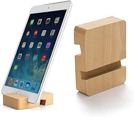 MYLB Wooden Cell Phone Stand, Universal Desktop Phone Stand Portable Mobile Tablet Holder — view 3
