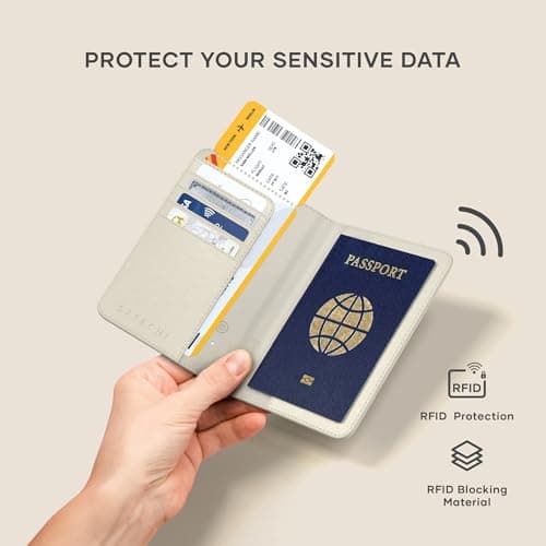Satechi Passport Holder with Find My Tracking, 4-Slot Card Wallet, Sand — view 5