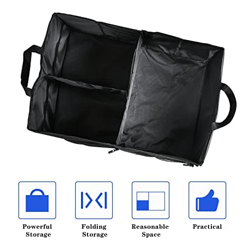 Car Boot Organiser Trunk Organiser with Multi Compartment, Foldable (Black） — view 4