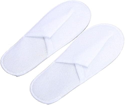 Hotel Slippers, 20 Pairs White Closed Toe Guest Slippers, EVA Sole — view 5