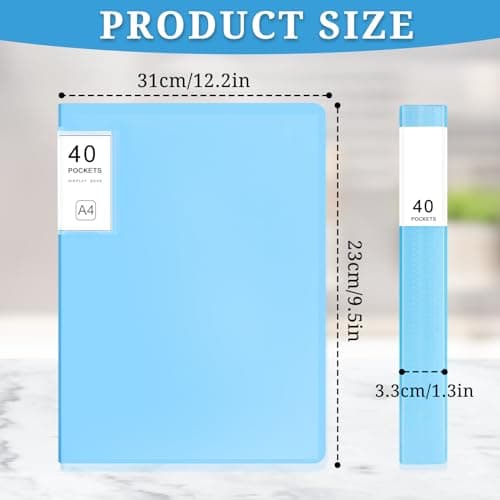 XHDA 5 Pcs A4 Display Folders, with 40 Plastic Sleeves Presentation Folder — view 2