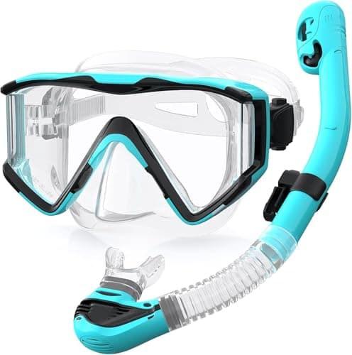 Zeligerstar Snorkel Set Adults, 3 Window Panoramic Mask, Anti-Fog Dry Top