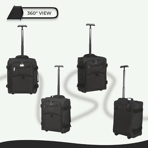 WEAVERS: Under Seat Suitable for Ryan Air and Easy Jet. Carry On Cabin Bag with Wheels Flight Approved Hand Luggage. 35L Capacity, Lightweight 1.5 kg. (Size - 45cm x 35cm x 20cm | Color - Black) — view 2