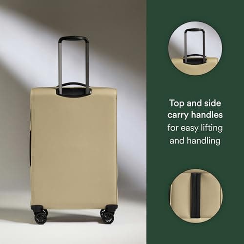 ANTLER - Soft Stripe 2.0 Medium Suitcase - Adjustable Handle, 4 Spinner Wheels, Lightweight, TSA Lock - Recycled Polyester Luggage - 71cm, Sand Yellow — view 6