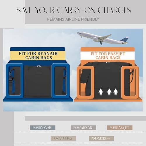 Hayayu Expandable Cabin Bag for Ryanair 40x30x20 for Easyjet 45x36x20 — view 3