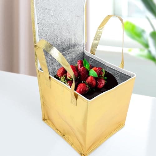 Golden Non Woven Cake Cooler Bag, Insulated Foldable Large Capacity — view 6