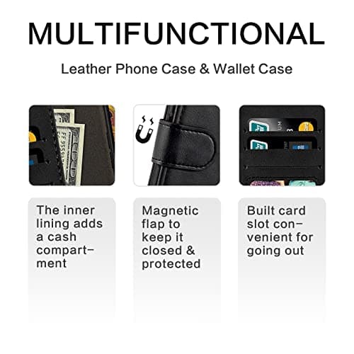 UOGNADGD Faux Leather Flip Case for ZTE Telstra 5G Hotspot 2 - Black — view 5