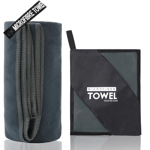 KANGSIT Microfibre Towel - compact, ultra lightweight & quick dry towel, the perfect gym, travel & beach towel swimming towel for sports, camping & hiking - 80x40cm (Deep Gray, 120x50cm)