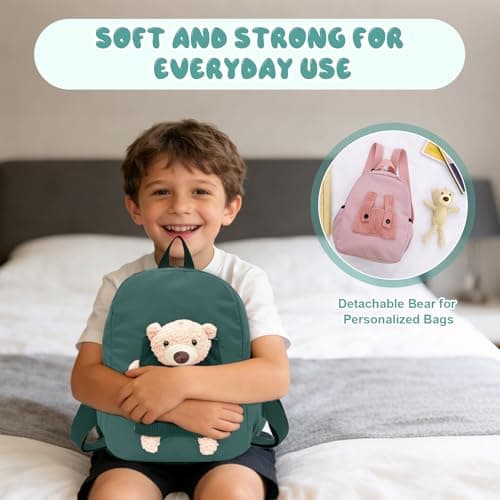 Aucuu Cute Bear Small Toddler School Bag, Toddler Backpack, Kids Backpack for Boys Girls, Mini Children Backpack, Cartoon Preschool Kindergarten Elementary Rucksack for School & Travel (S) — view 5