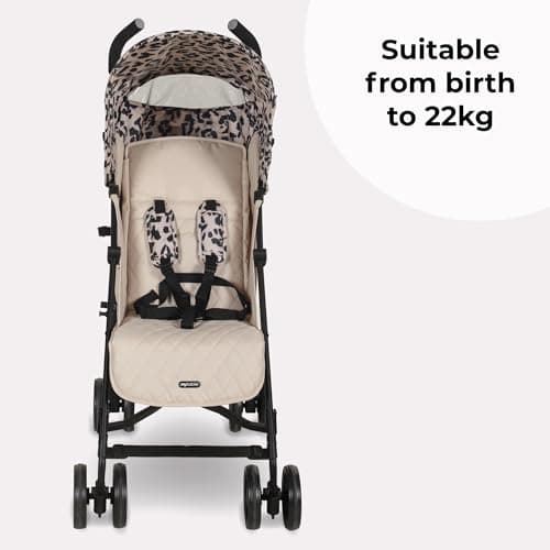 My Babiie MB01 Stroller - from Birth to 4 Years (22kg), Lightweight & Compact Umbrella Fold, Travel Buggy for Toddlers - Fawn Leopard — view 2
